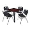Kee Kee Square Table & Chair Set, Wood, Metal, Plastic Top, Mahogany TB3030MHBPBK47BK - alternate 1